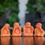 Set of 4 Pink Little Monks Statues for Good Luck Zendai.png