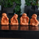 Set of 4 Pink Little Monks Statues for Good Luck Zendai.png