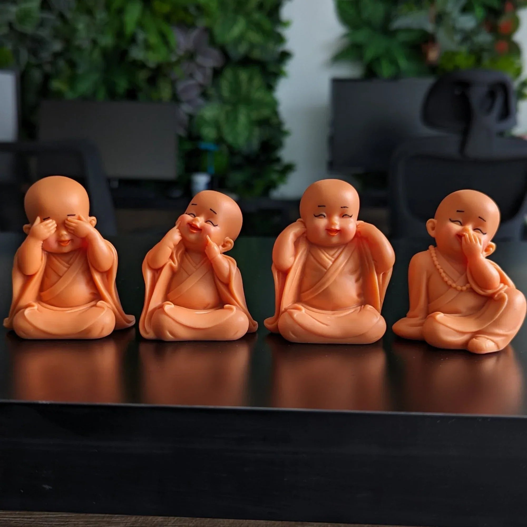 set 4 pink little monk buddha statues 3.jpg set 4 pink little monk buddha statues 3.jpg