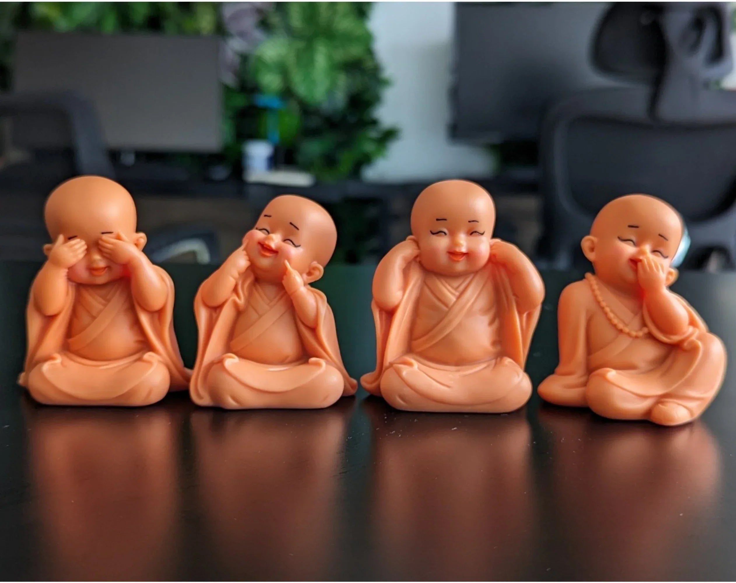 set 4 pink little monk buddha statues.jpg set 4 pink little monk buddha statues.jpg